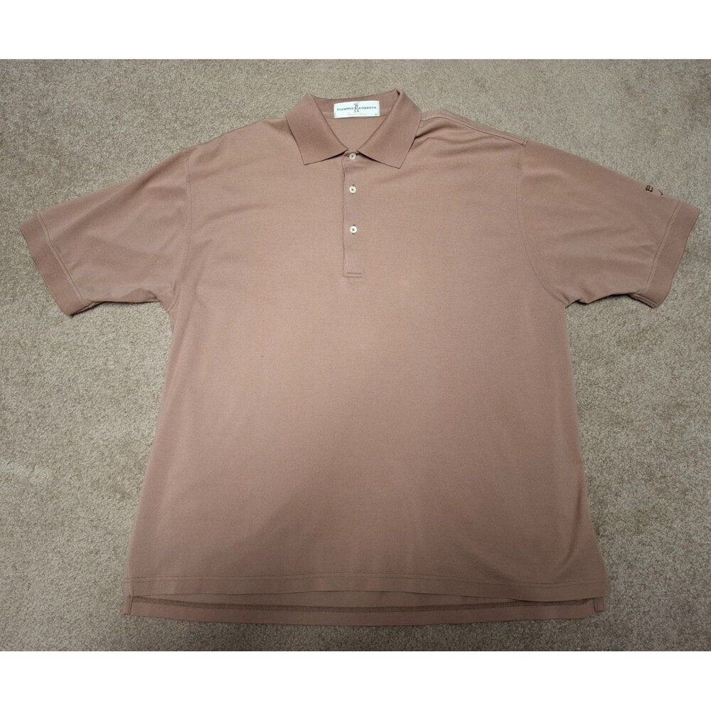 FAIRWAY & GREENE Men's Cotton Mocha Short Sleeve Golf Polo Large